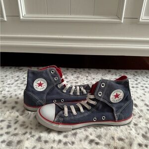 Stonewash Navy red white chuck taylor converse Junior size 6